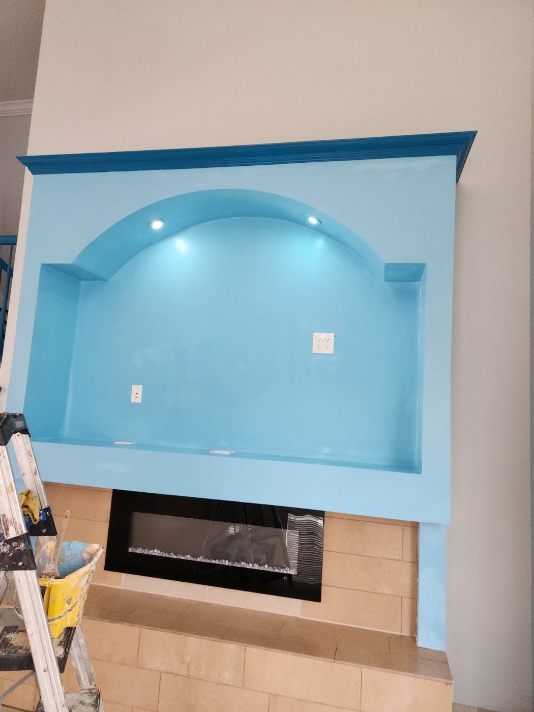Custom feature wall and fireplace