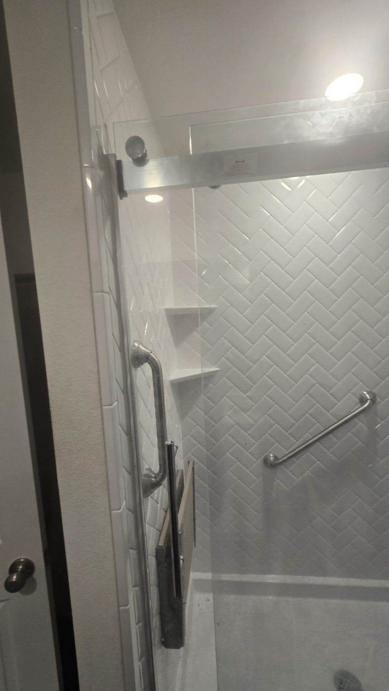 Finished tile shower